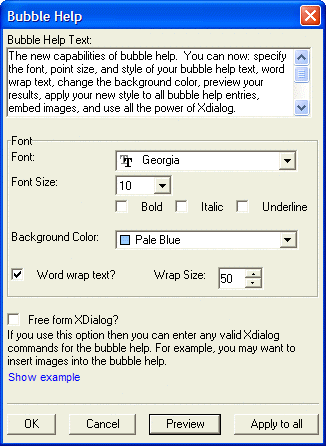 Bubble Help New Properties